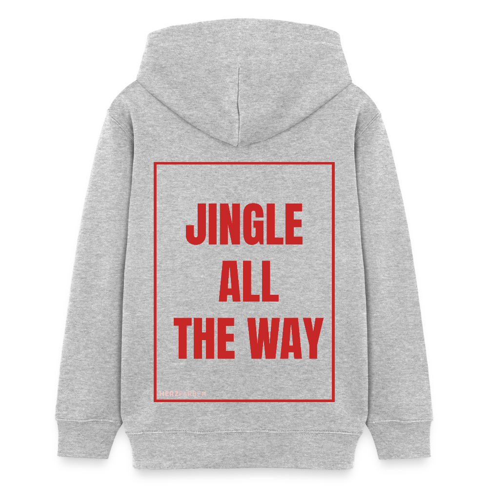 Kinder Hoodie „Jingle All The Way“ – aus 100 % Bio-Baumwolle | 9 - 13 Jahre - Grau meliert