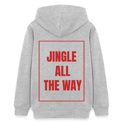 Kinder Hoodie „Jingle All The Way“ – aus 100 % Bio-Baumwolle | 9 - 13 Jahre - Grau meliert