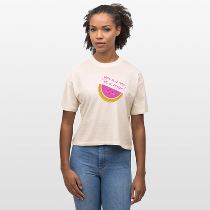 Herzfarben Damen T-Shirt „You Are One in a Melon“ – Bio-Baumwolle Statement Shirt | auch für Kinder - Naturroh