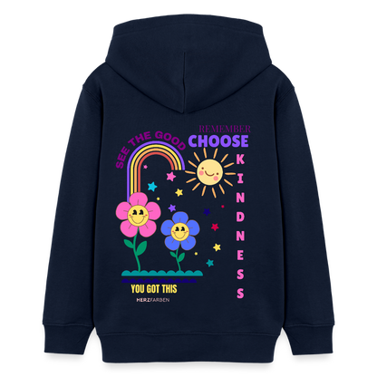 See the Good Kinder Hoodie – Bunter Hoodie mit Regenbogen & Blumen 🌸🌈☀️ - Navy