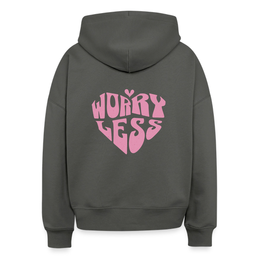 Worry Less Hoodie für Frauen – Stylischer Motivations-Hoodie 100% Bio Baumwolle - Anthrazit