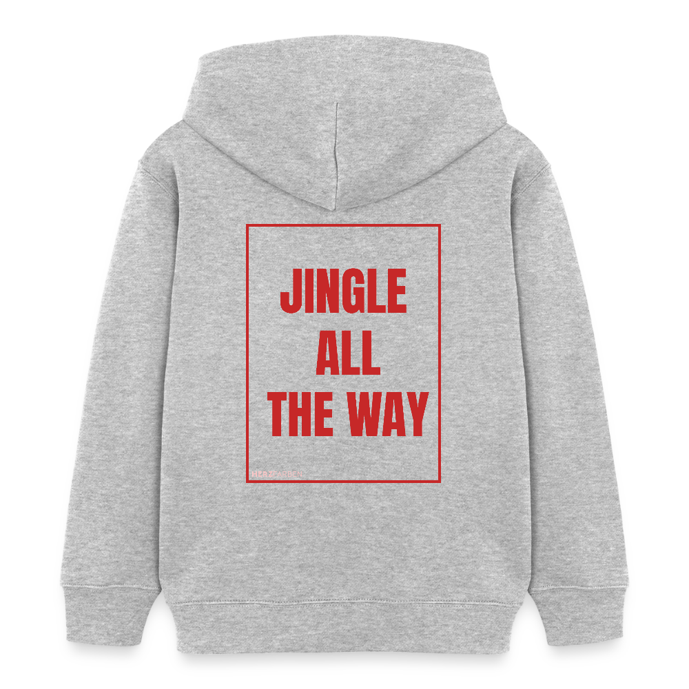 Kinder Hoodie „Jingle All The Way“ – aus 100 % Bio-Baumwolle | 3 - 8 Jahre - Grau meliert