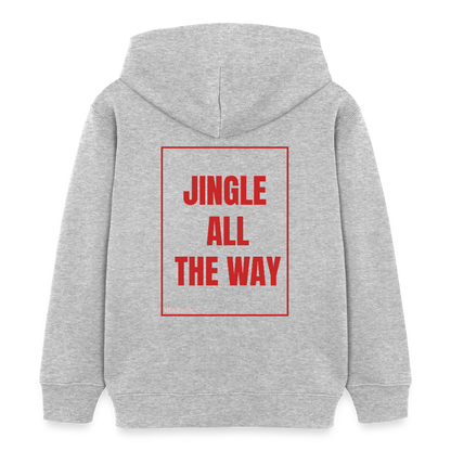 Kinder Hoodie „Jingle All The Way“ – aus 100 % Bio-Baumwolle | 3 - 8 Jahre - Grau meliert