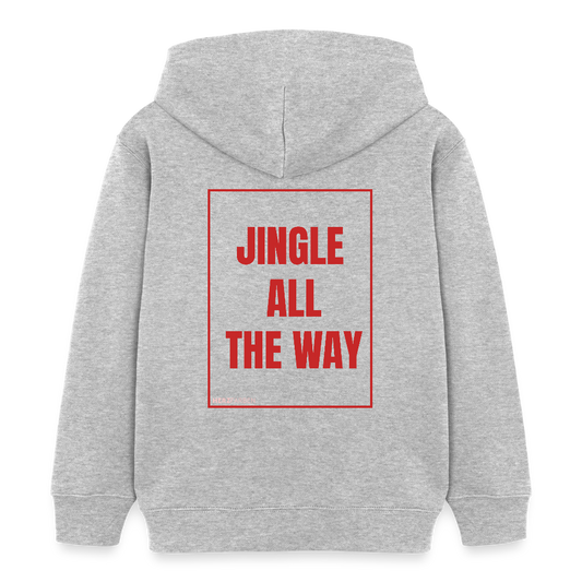 Kinder Hoodie „Jingle All The Way“ – aus 100 % Bio-Baumwolle | 3 - 8 Jahre - Grau meliert