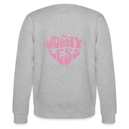 Worry Less Sweater – Statement Pullover mit Herz-Print | Cozy Unisex Sweatshirt für mehr Leichtigkeit - Grau meliert