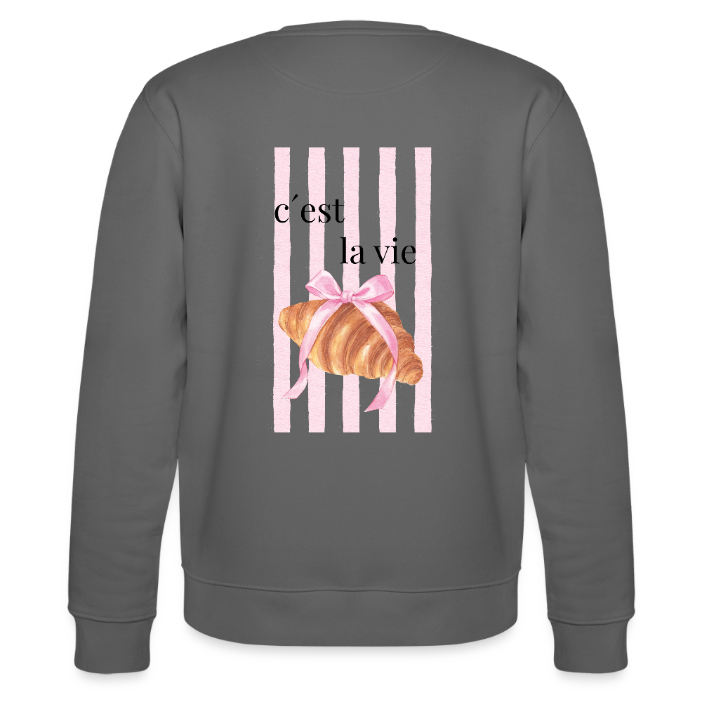 Sweatshirt „C’est la vie“ – French Chic Design aus 100 % Bio-Baumwolle - Anthrazit
