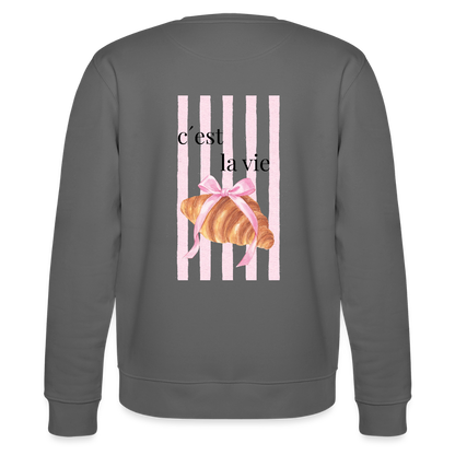 Sweatshirt „C’est la vie“ – French Chic Design aus 100 % Bio-Baumwolle - Anthrazit