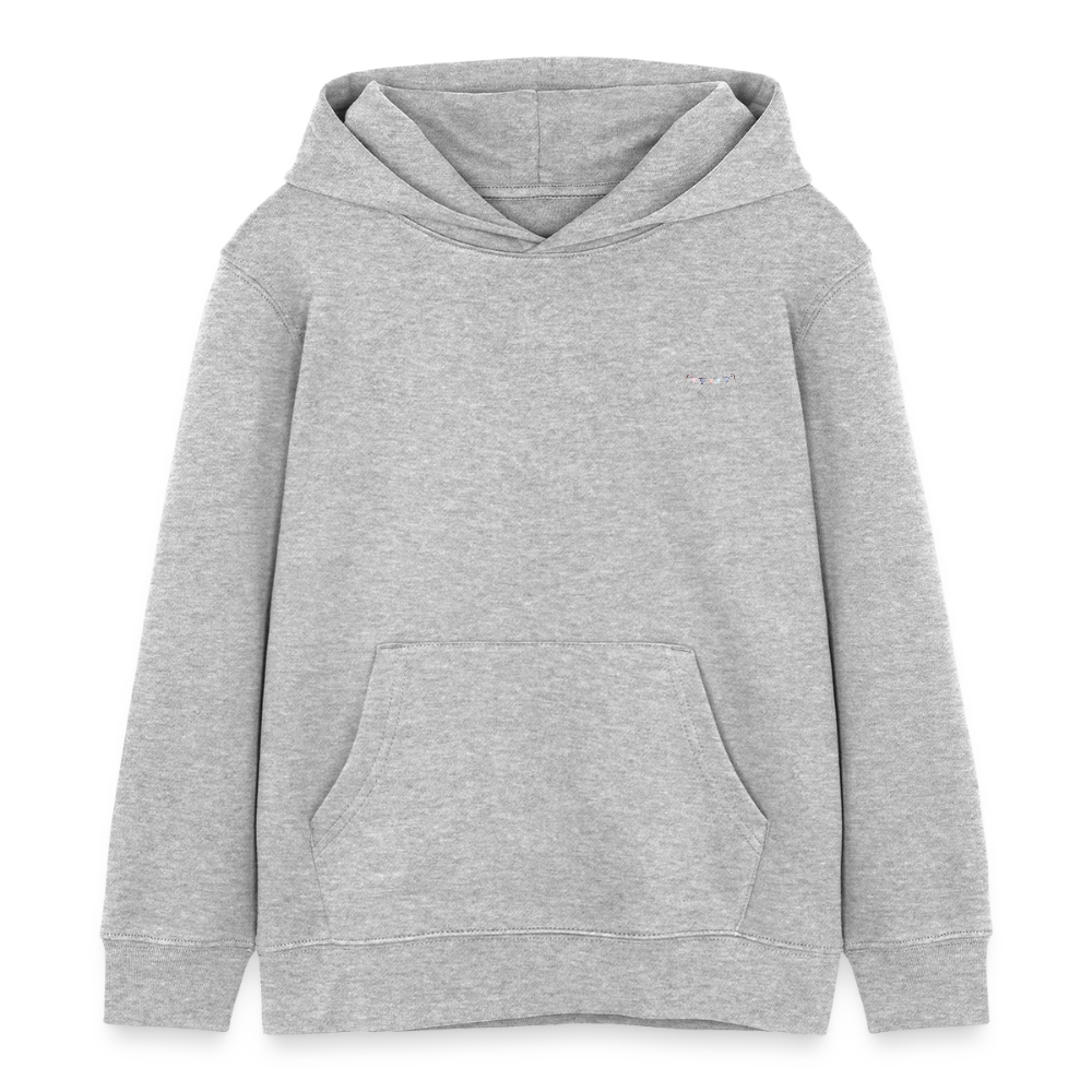 I Am Happy Kinder Hoodie – Nachhaltiger Hoodie mit süßem Wolken-Motiv 🌥️💖 - Grau meliert
