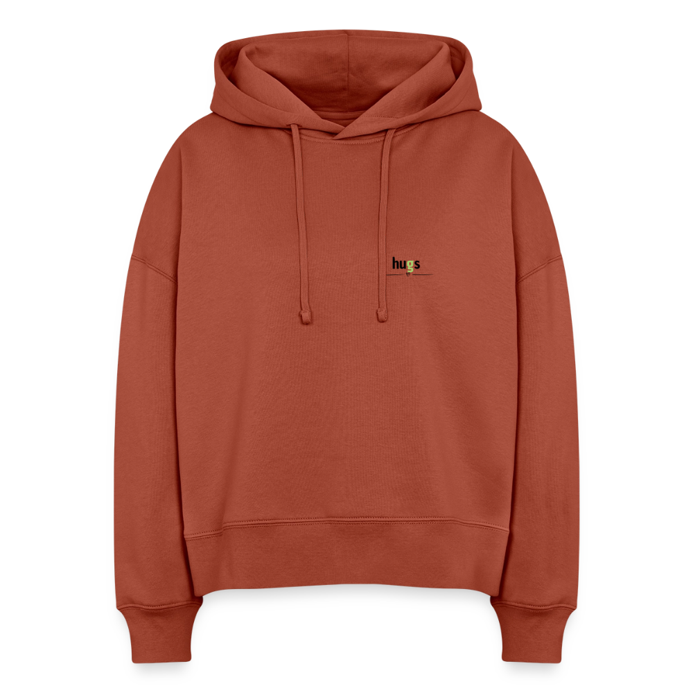 Hoodie „I love Hugs“ für Erwachsene – Nachhaltiger Kapuzenpullover aus 100% Bio-Baumwolle - Terrakotta