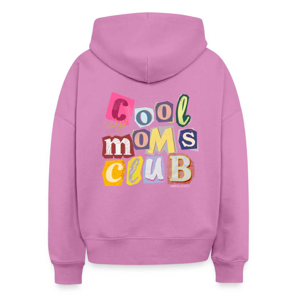 Damen Hoodie – COOL MOMS CLUB | 100 % Bio-Baumwolle · Vegan · Statement Hoodie für Mamas - Pink