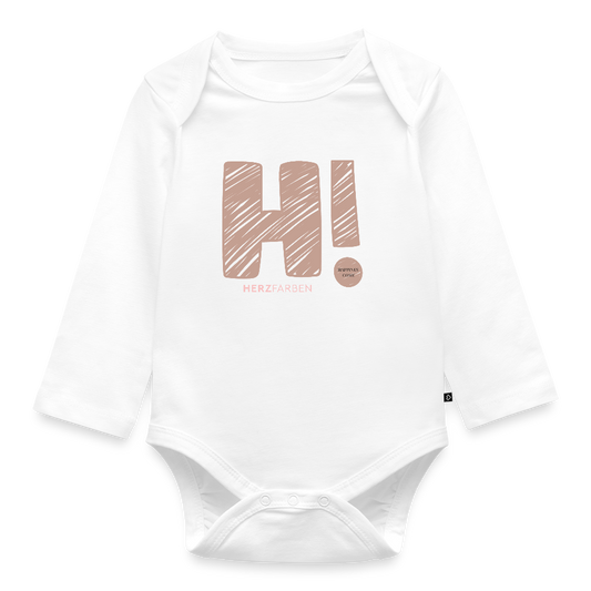 HI! Baby Bio Langarm Body – Lustiger Babybody mit coolem Schriftzug - Weiß