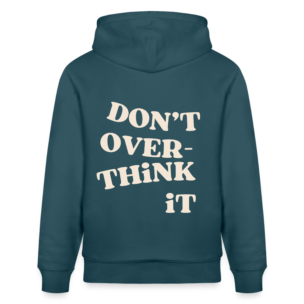 Hoodie „Don’t Overthink It“ – Bio-Baumwolle, nachhaltig & fair - Dunkles Petrol