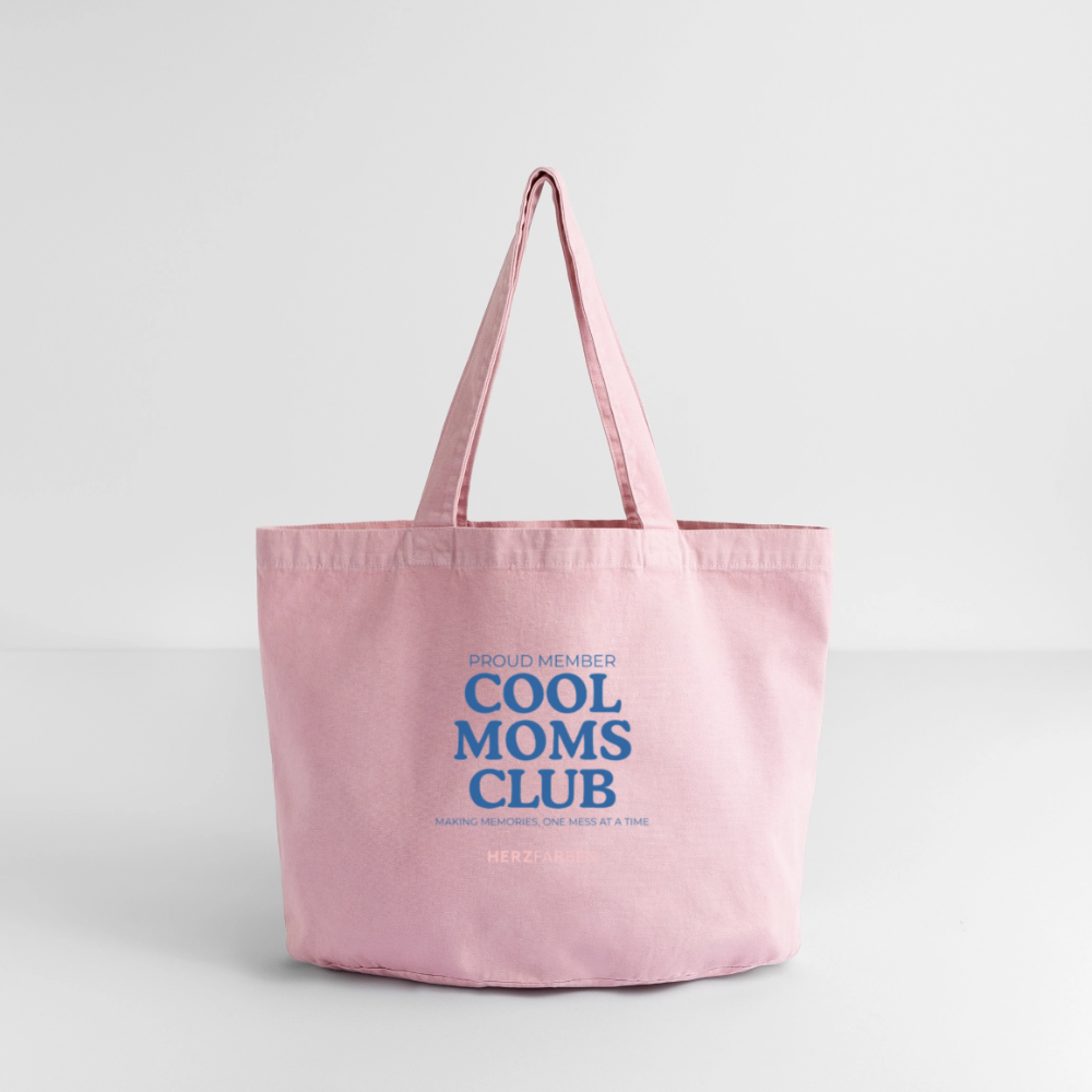 Vintage-Washed Shopper „Cool Moms Club“ | 100% recycelte Baumwolle | Nachhaltige Tasche für Mamas - Vintage Rosa
