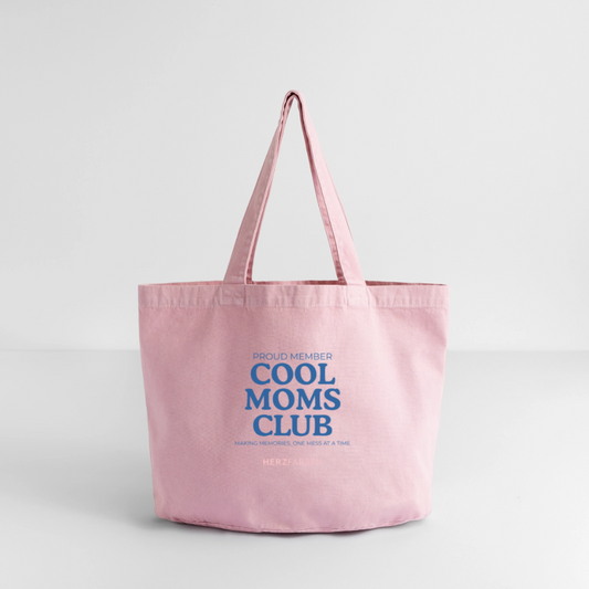 Vintage-Washed Shopper „Cool Moms Club“ | 100% recycelte Baumwolle | Nachhaltige Tasche für Mamas - Vintage Rosa