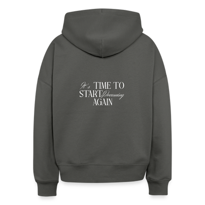 Hoodie „It’s Time to Start Dreaming Again“ – Bio-Baumwolle, fair & nachhaltig - Anthrazit