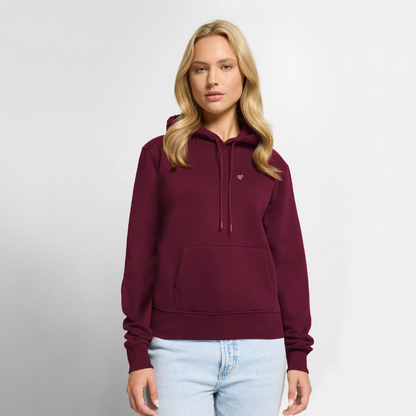 Herzfarben Damen Hoodie – DON’T FEED THE MONKEYS - Burgunderrot