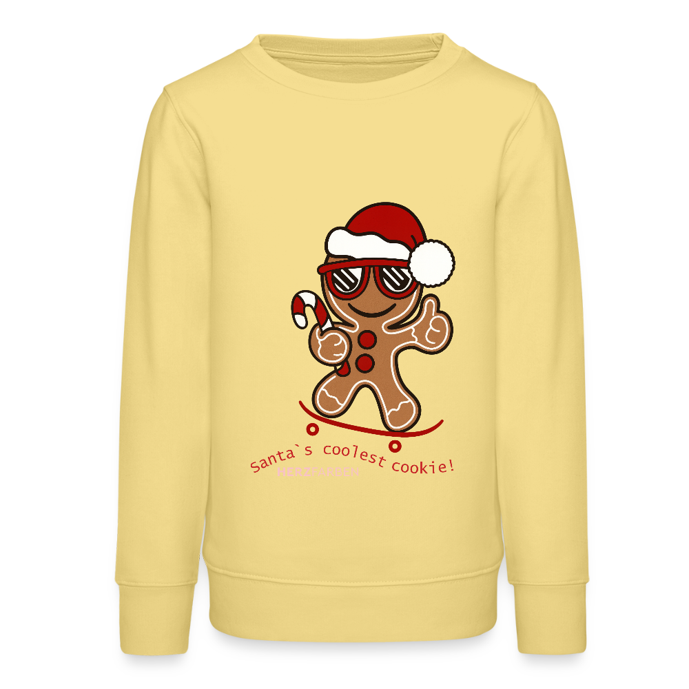 Kinder Sweatshirt „Santa’s Coolest Cookie“ – aus 100 % Bio-Baumwolle 9 - 13 Jahre - Gelb Viva 