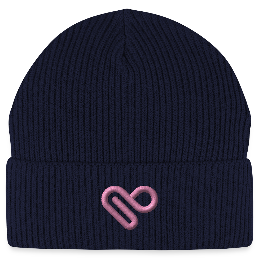 Herzfarben Mütze – Cremefarbene Mütze aus 95 % Bio-Baumwolle & 5 % Elasthan - Navy