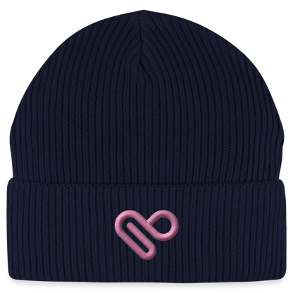 Herzfarben Mütze – Cremefarbene Mütze aus 95 % Bio-Baumwolle & 5 % Elasthan - Navy