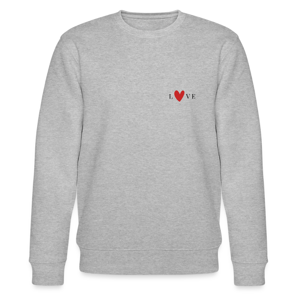Sweatshirt – „You Are Love, You Are Enough“ – aus 100% Bio-Baumwolle - Grau meliert