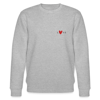 Sweatshirt – „You Are Love, You Are Enough“ – aus 100% Bio-Baumwolle - Grau meliert