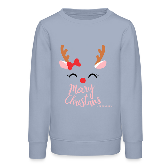 Kinder Sweatshirt „Merry Christmas“ – aus 100 % Bio-Baumwolle 9 - 13 Jahre - Lavendel-Violett