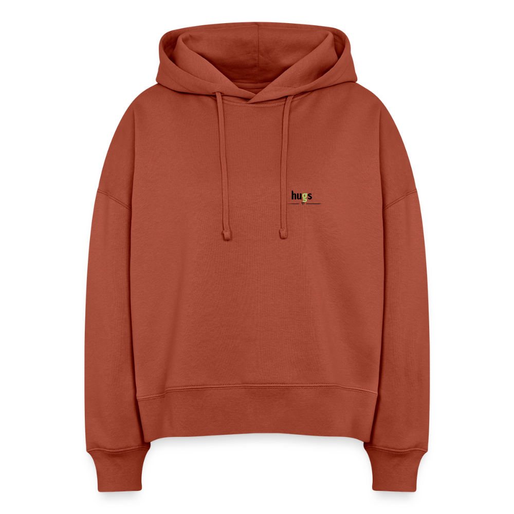 Hoodie „I love Hugs“ für Erwachsene – Nachhaltiger Kapuzenpullover aus 100% Bio-Baumwolle - Terrakotta