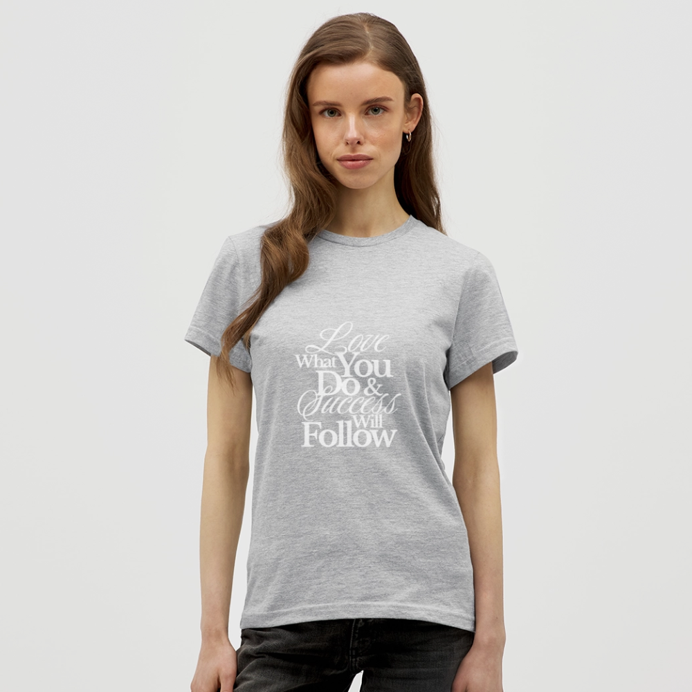 Love What You Do T-Shirt – Motivations Shirt | Streetwear Statement für Erfolg & Leidenschaft - Grau meliert
