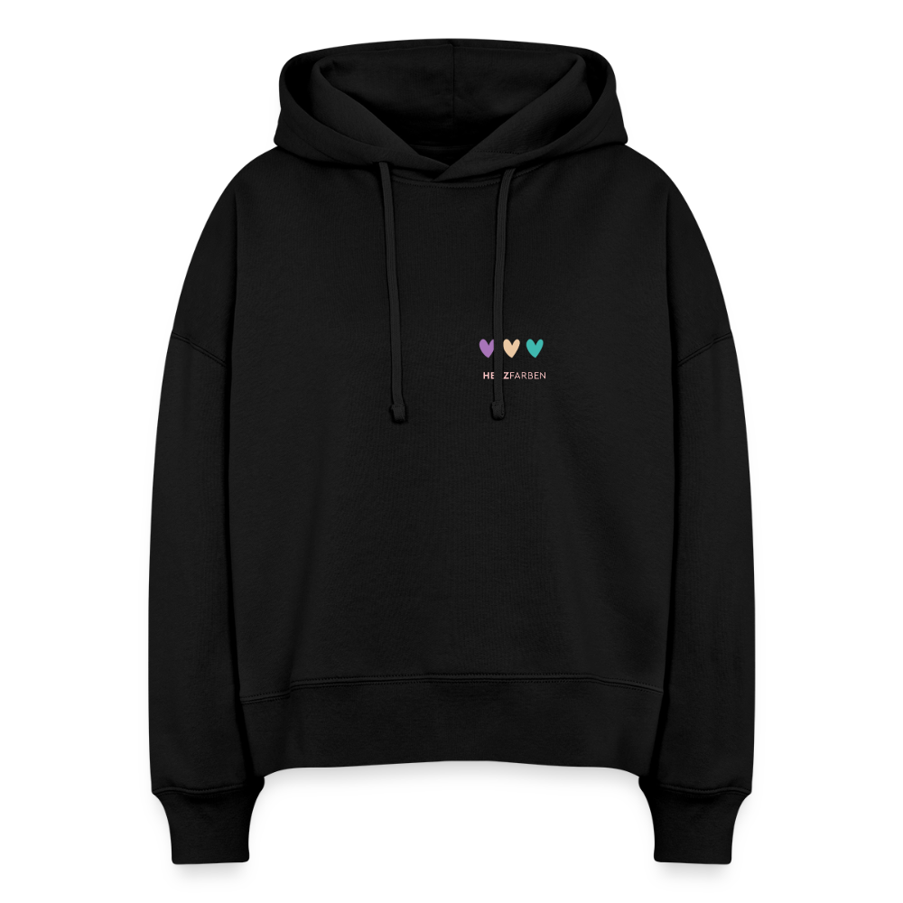 Bio Hoodie „Enjoy the little things“ – Nachhaltiger Kapuzenpullover aus 100% Bio-Baumwolle - Schwarz