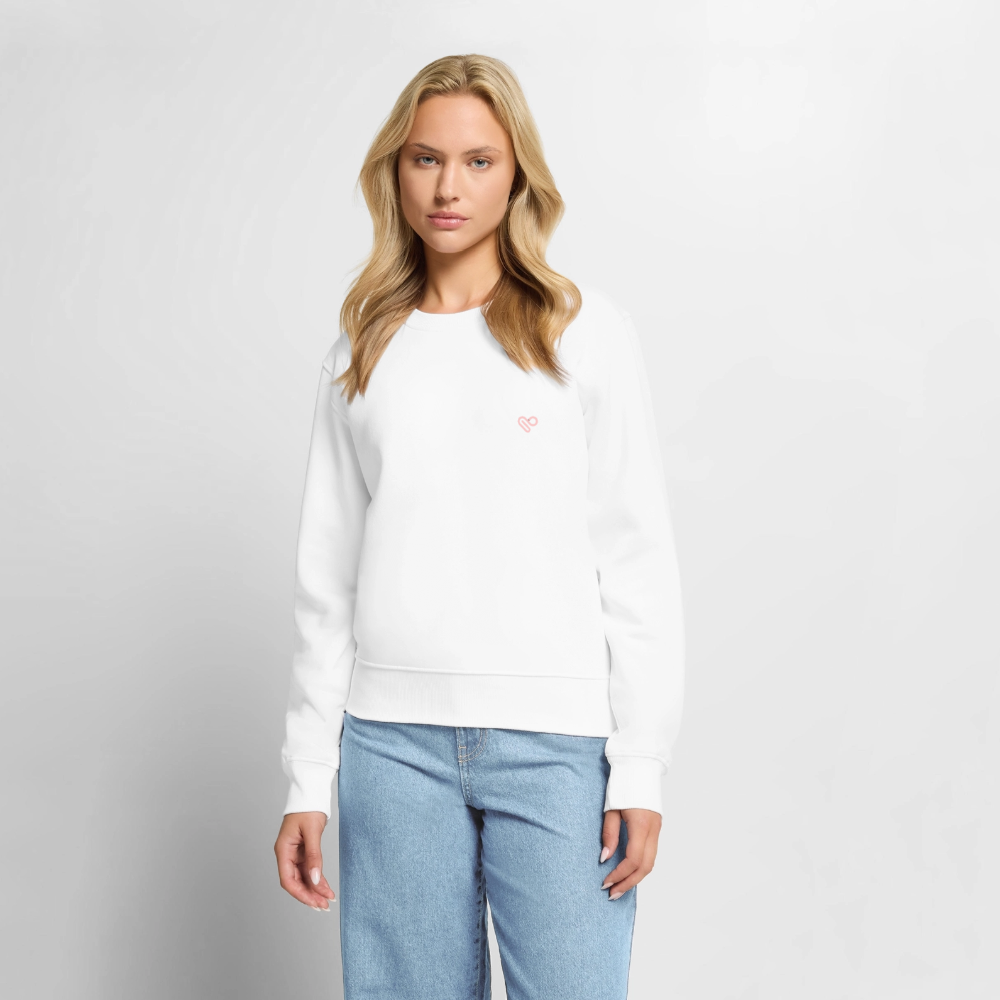 Herzfarben Damen Sweatshirt – DON’T FEED THE MONKEYS | Statement Sweater - Weiß