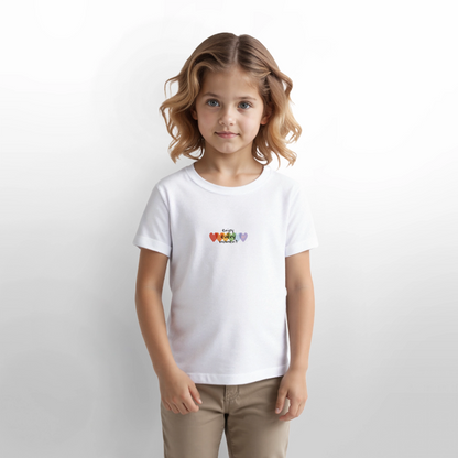 Herzfarben Kinder T-Shirt „Enjoy Every Moment“ – Kindershirt aus 100 % Baumwolle - Weiß