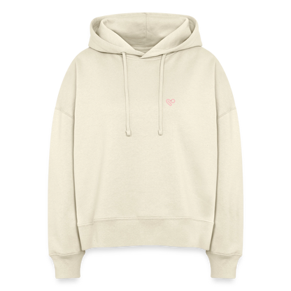 Hoodie – „Don’t Overthink It“ – Statement Hoodie aus Bio-Baumwolle - Natur