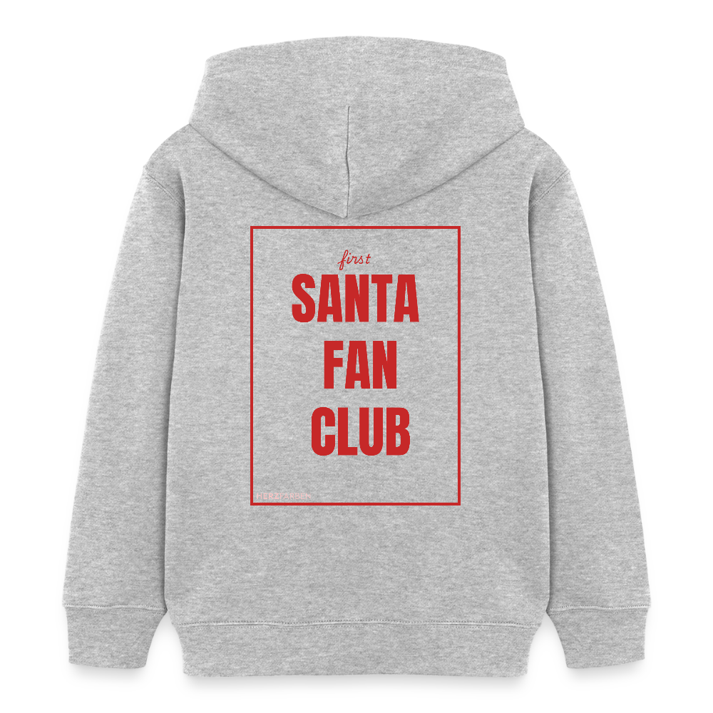Kinder Hoodie „Santa Fan Club“ – aus 100 % Bio-Baumwolle | 3 - 8 Jahre - Grau meliert