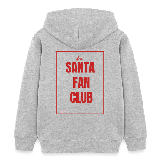 Kinder Hoodie „Santa Fan Club“ – aus 100 % Bio-Baumwolle | 3 - 8 Jahre - Grau meliert