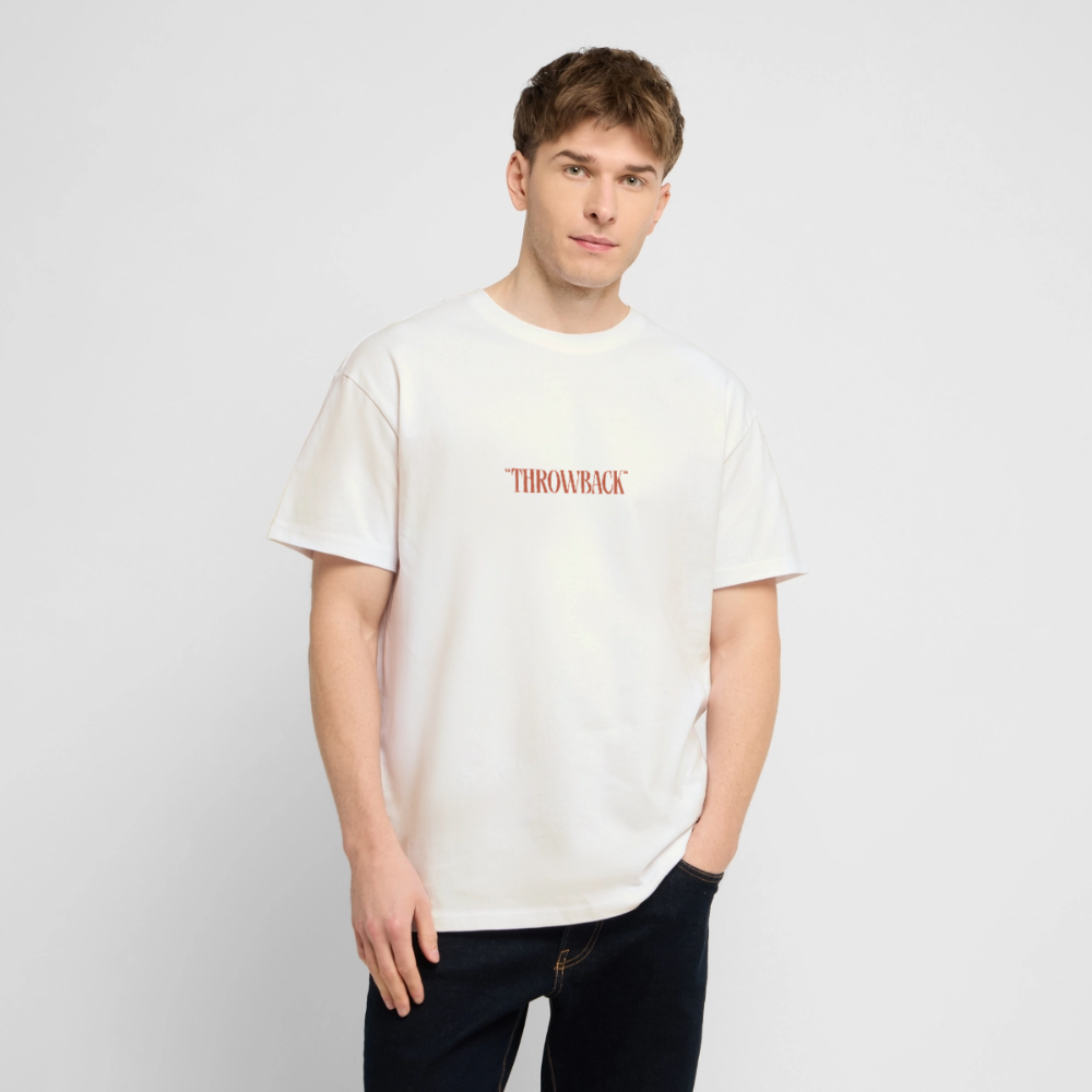 Throwback Herren T-Shirt aus Bio-Baumwolle – Retro Design & Nostalgie Look | Herzfarben - Weiß