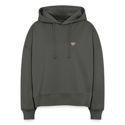 Hoodie – „Don’t Overthink It“ – Statement Hoodie aus Bio-Baumwolle - Anthrazit