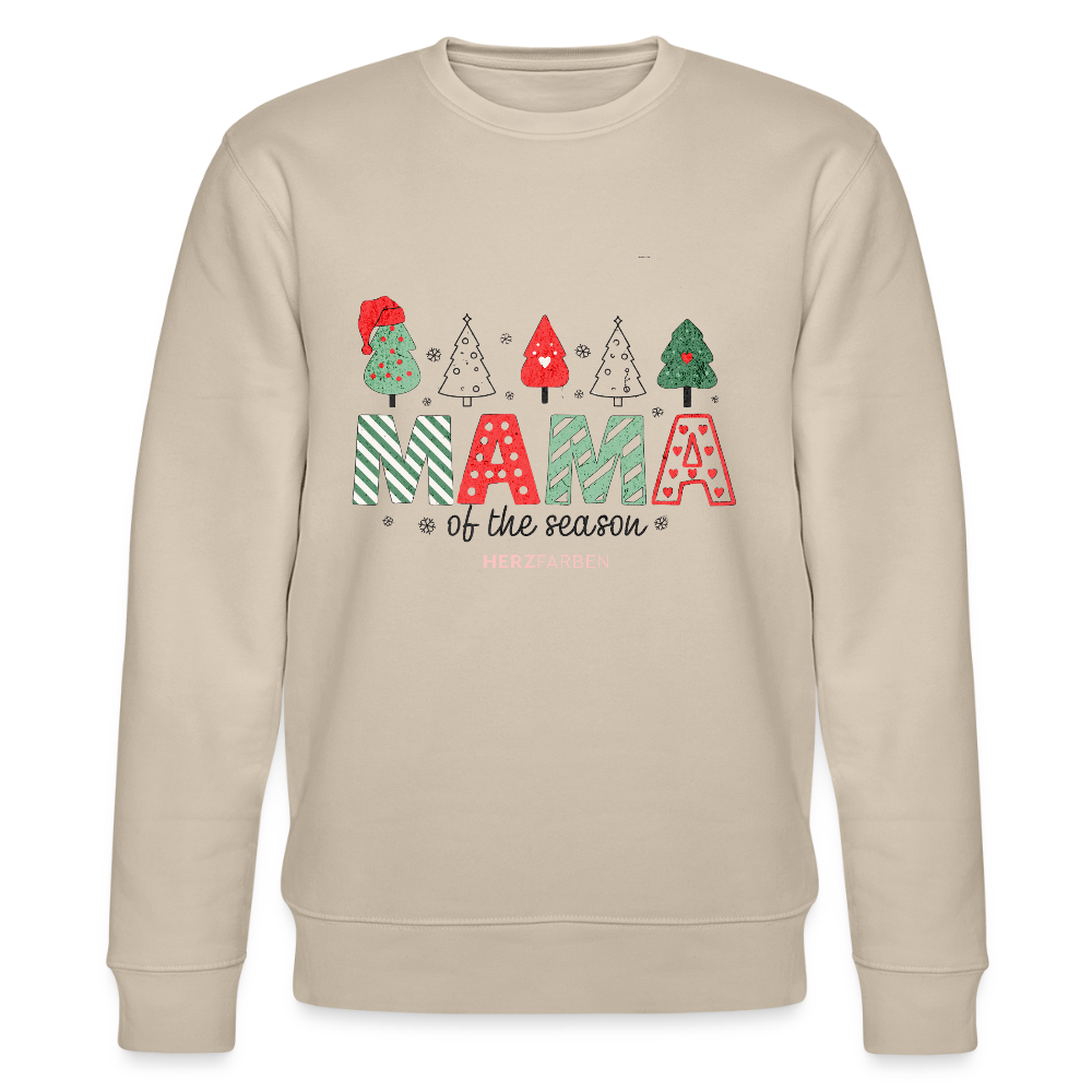 Sweatshirt „Mama of the Season“ 🎅🌲 | Weihnachten | 100% Bio-Baumwolle - Beige