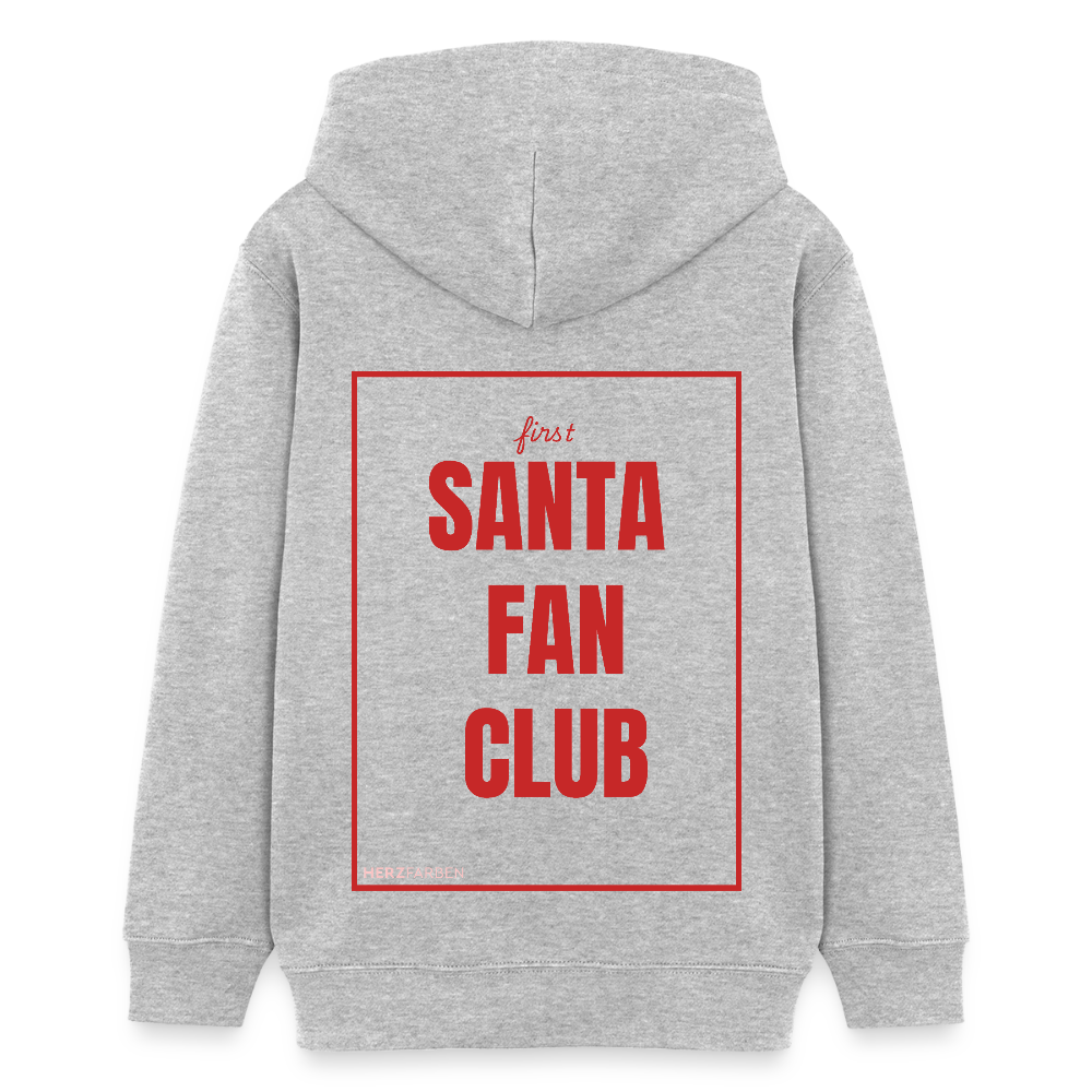 Kinder Hoodie „Santa Fan Club“ – aus 100 % Bio-Baumwolle | 9 - 13 Jahre - Grau meliert