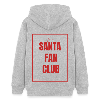 Kinder Hoodie „Santa Fan Club“ – aus 100 % Bio-Baumwolle | 9 - 13 Jahre - Grau meliert