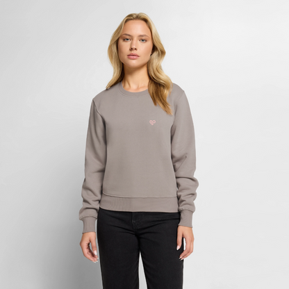 Herzfarben Damen Sweatshirt – DON’T FEED THE MONKEYS | Statement Sweater - Taupe
