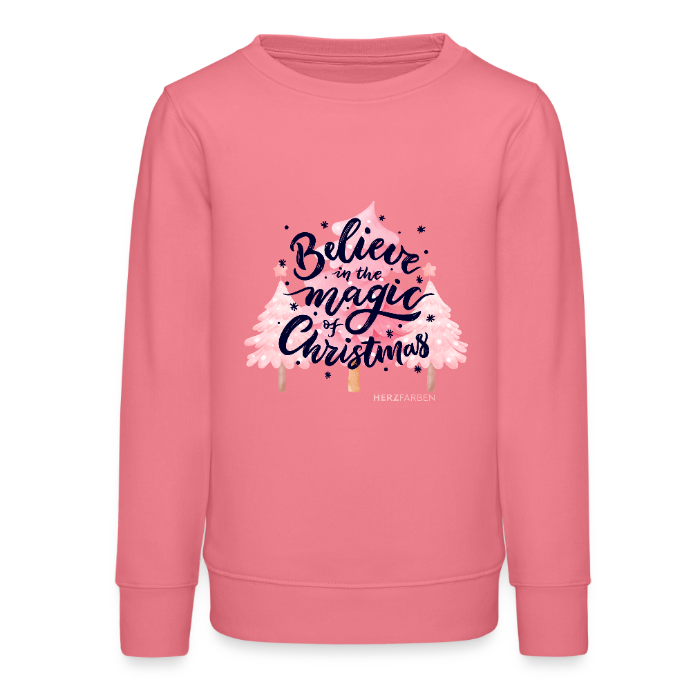 Kinder Sweatshirt „Believe in the Magic of Christmas“ – aus 100 % Bio-Baumwolle 9 - 13 Jahre - Pink 