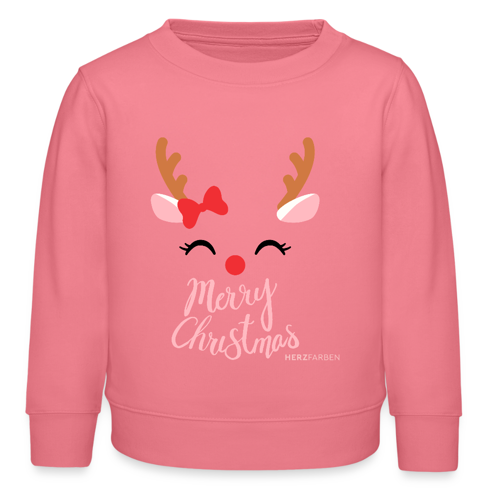 Kinder Sweatshirt „Merry Christmas“ – aus 100 % Bio-Baumwolle 3 - 8 Jahre - Pink 