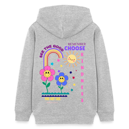 See the Good Kinder Hoodie – Bunter Hoodie mit Regenbogen & Blumen 🌸🌈☀️ - Grau meliert