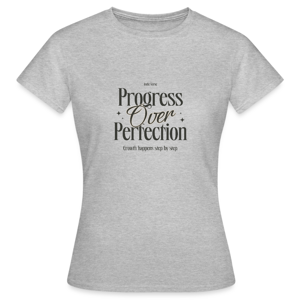 Progress Over Perfection T-Shirt – Motivation & Mindset Shirt | Growth Mindset Tee - Grau meliert