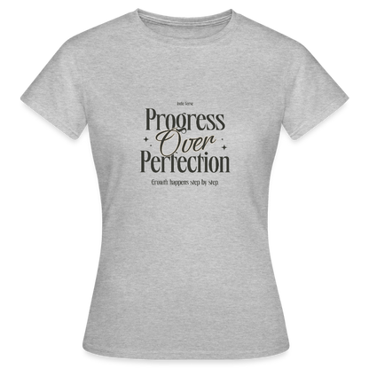 Progress Over Perfection T-Shirt – Motivation & Mindset Shirt | Growth Mindset Tee - Grau meliert