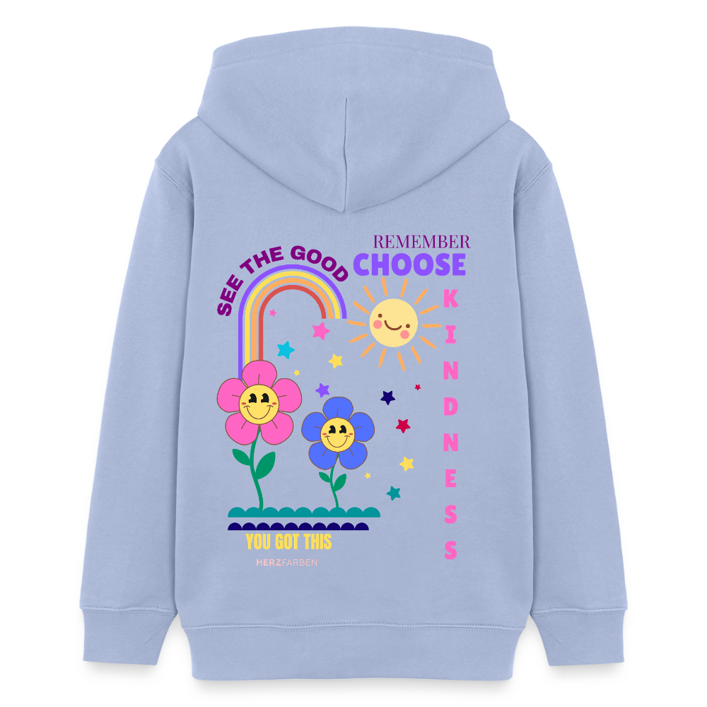 See the Good Kinder Hoodie – Bunter Hoodie mit Regenbogen & Blumen 🌸🌈☀️ - Sky
