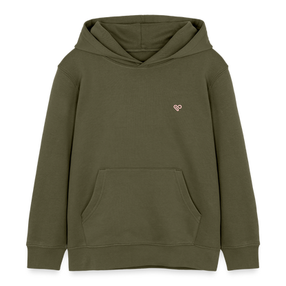 Kinder Hoodie „No Drama Llama“ – Lustiger Lama Hoodie aus 100% Bio-Baumwolle / 3 - 8 Jahre - Khaki