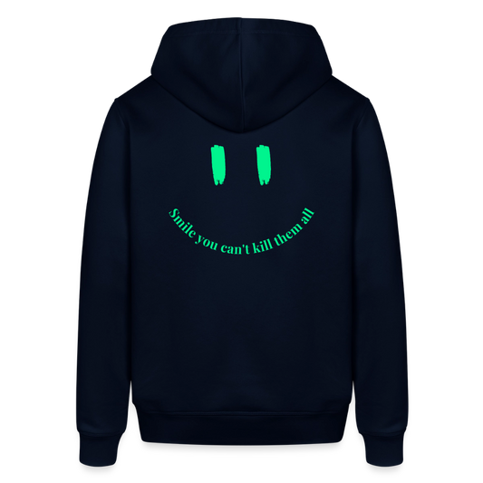 Hoodie „Smile You Can’t Kill Them All“ – Statement Hoodie aus Bio Baumwolle - Navy