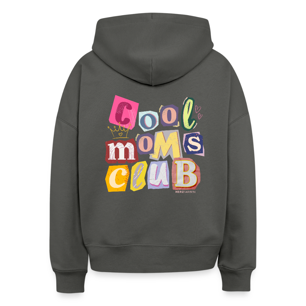 Damen Hoodie – COOL MOMS CLUB | 100 % Bio-Baumwolle · Vegan · Statement Hoodie für Mamas - Anthrazit