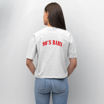 Minimalistisches Retro Damen Shirt - Weiß meliert